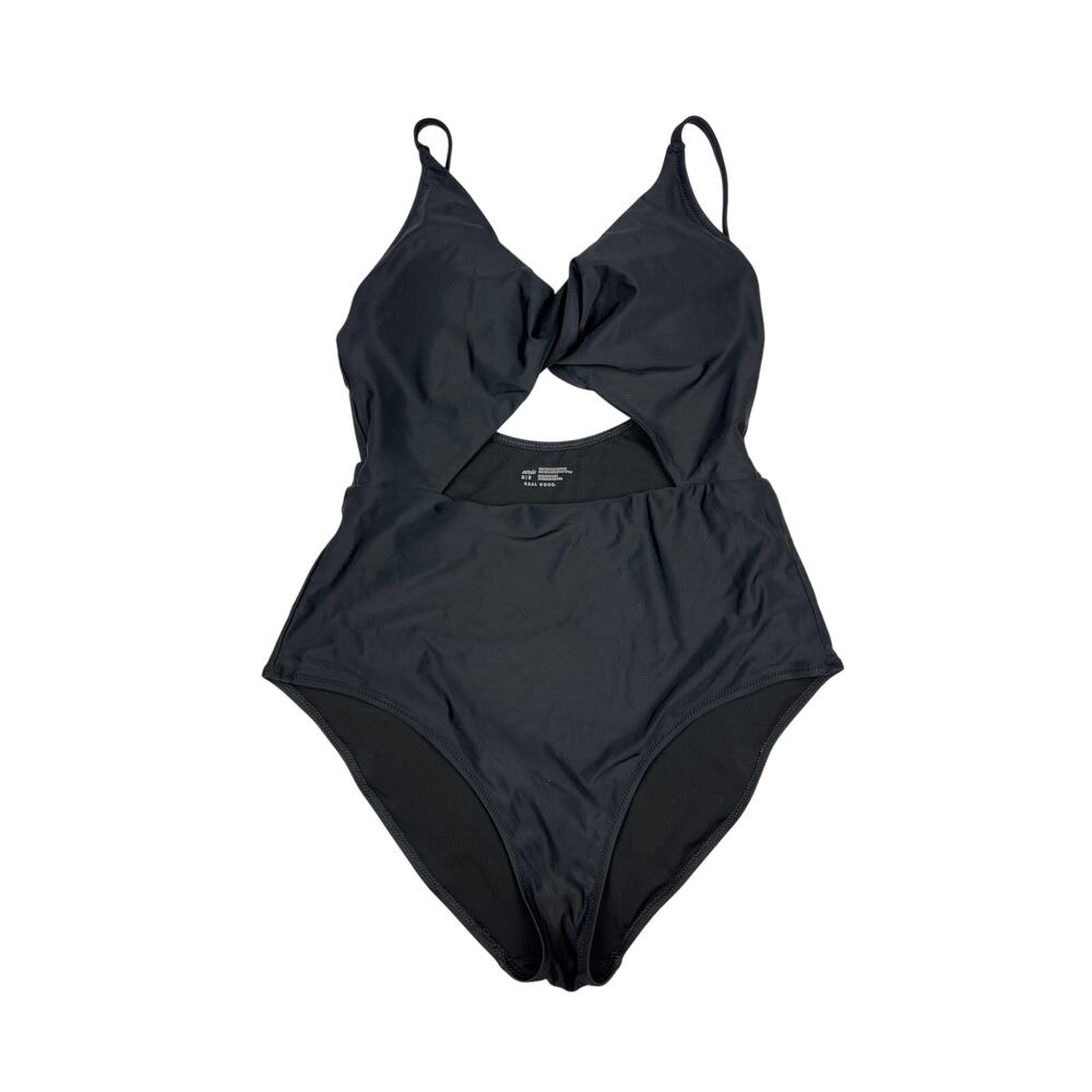 Aerie Swimsuit Black Twist Cut Out One Piece Summer Vacation Beachy Resortwear